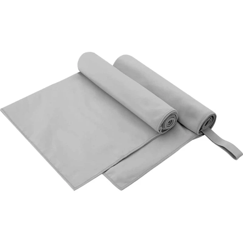 Sportshåndklæder 2 stk. grå 100×50 cm – polyester/polyamid