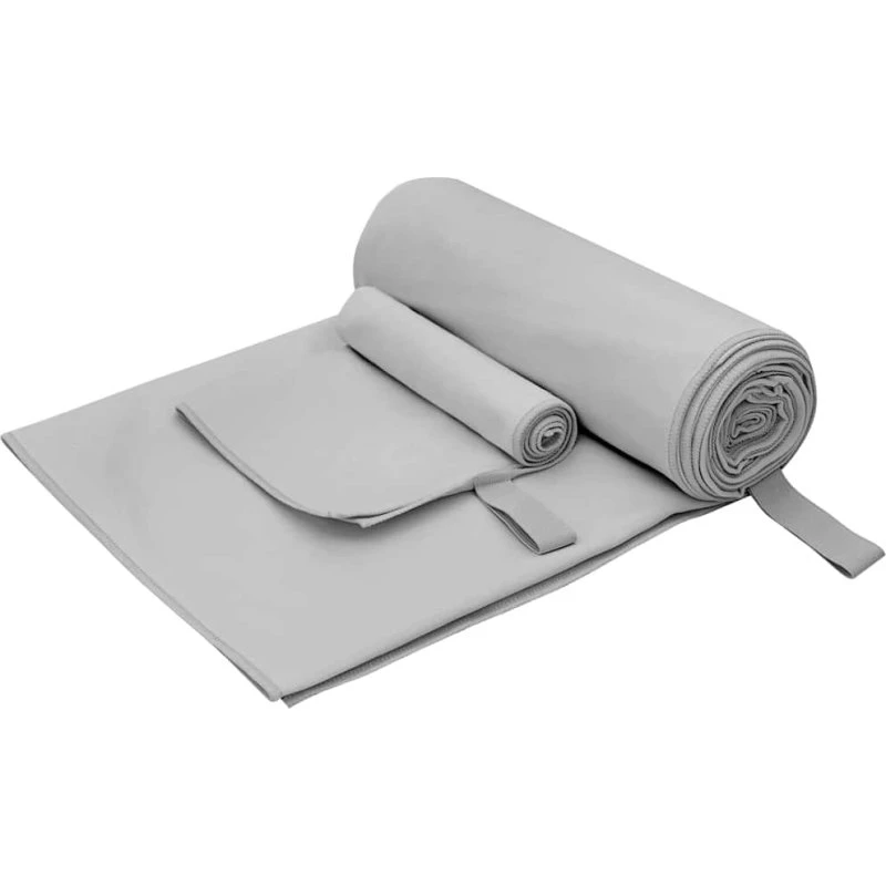 Sports håndklæde sæt 2 stk Grå – microfiber