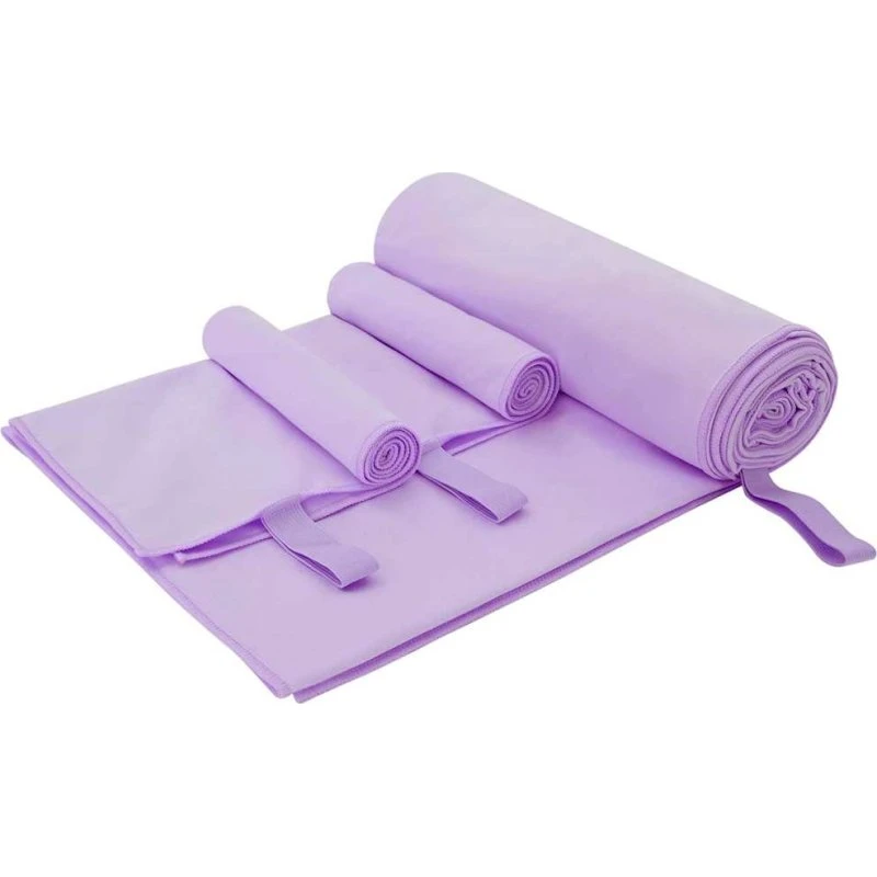 Sports Håndklæde Sæt 3 stk Lilla – Polyester/Polyamid