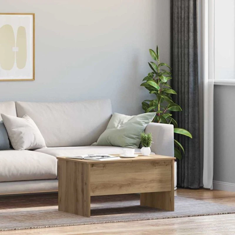 Sofabord Artisan i konstrueret egetræ – moderne rektangulært design