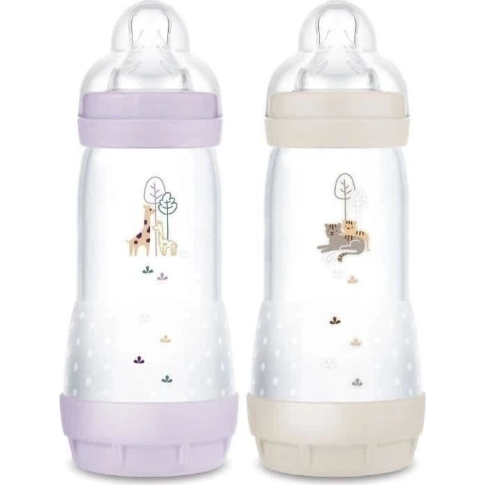 MAM Easy Start anti-kolik sutteflaske 320 ml (Flow 3) Lilla/Sand
