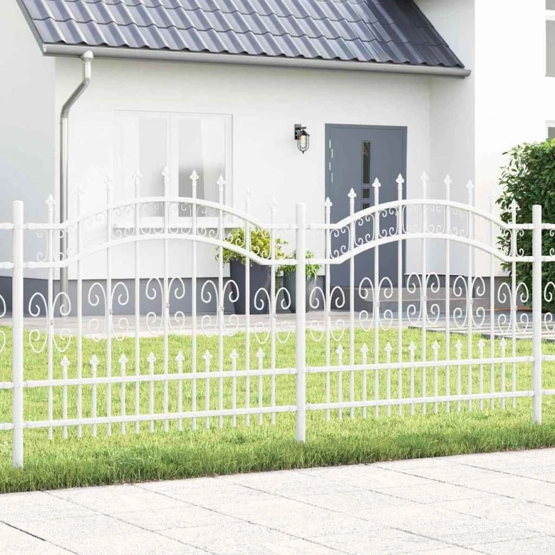 Hvidt pulverlakeret havehegn 240x140 cm
