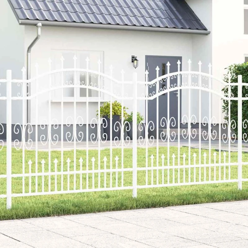 Hvidt pulverlakeret havehegn 240 x 166 cm