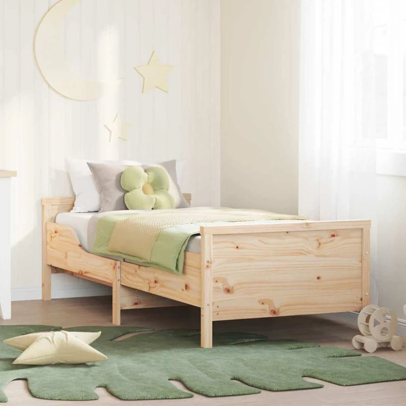 Udvidelig sengestel i massivt fyrretræ 80x130/165/200 cm