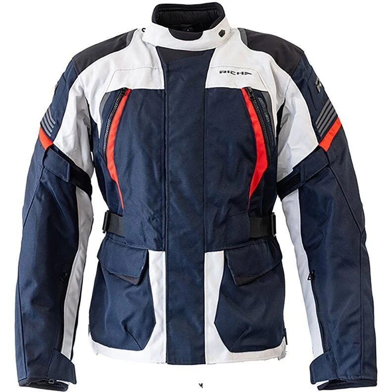 Richa Phantom 3 tekstiljakke - Navy/Grey/Red, Medium (UK40/EU50)