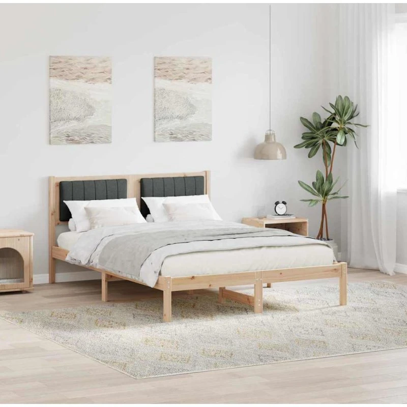 Sengestel 120x190 cm med Polstret Hovedgavl Mørkegrå