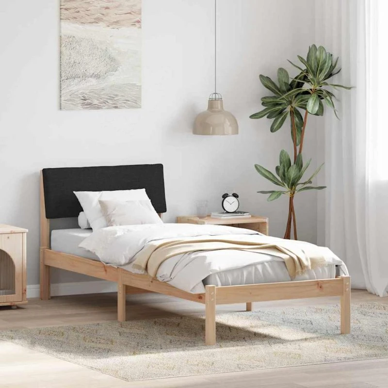 Sengestel i massivt fyrretræ 80x200 cm – brun/sort