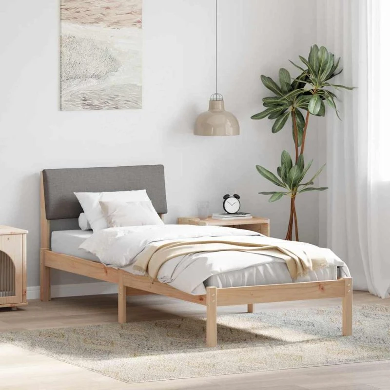 Sengestel 80x200 i massivt fyrretræ – brun/taupe