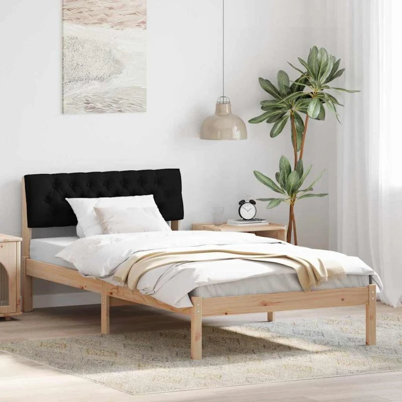 Sengestel i massivt fyrretræ 100x200 cm - brun/sort