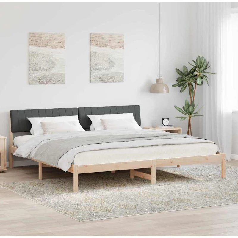 Sengestel i massivt fyrretræ 150x200 cm – brun/mørkegrå