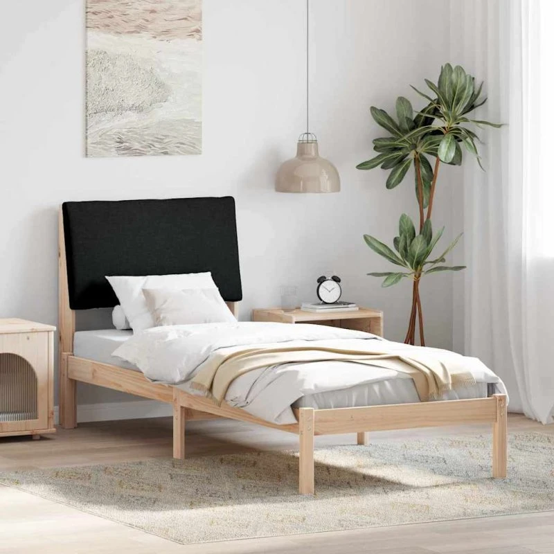 Sengestel i massivt fyrretræ 80x200 cm - brun/sort