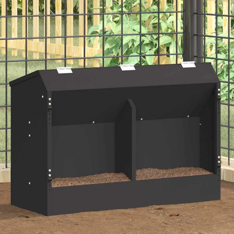 Kaninfoderautomat i sort koldvalset stål 64,5×25,5×45,5 cm