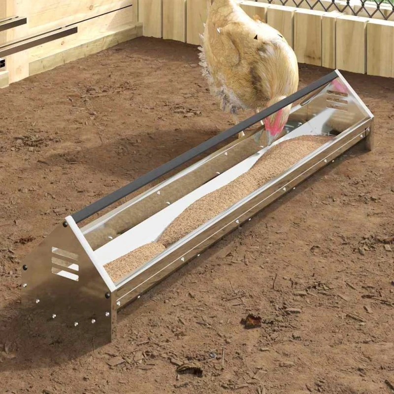 Kyllingefodertrug galvaniseret stål 108x20,5x20 cm