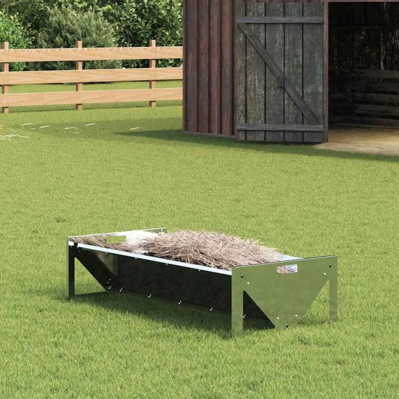 Fodertrug til husdyr 108x50x28 cm – galvaniseret stål