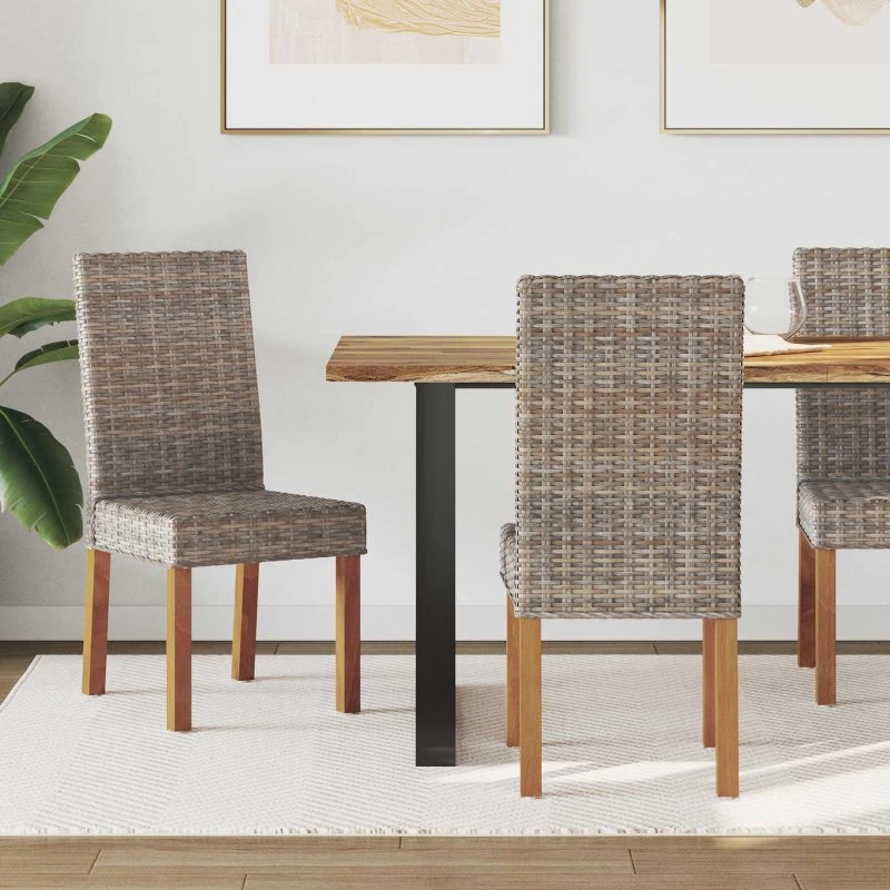 Spisestuestole 2 stk Kubu grå i mahogni 45x54x93 cm