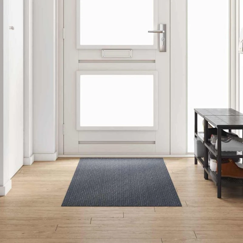 Tæppe Runner Grå 80 x 250 cm – Stof, Skridsikker