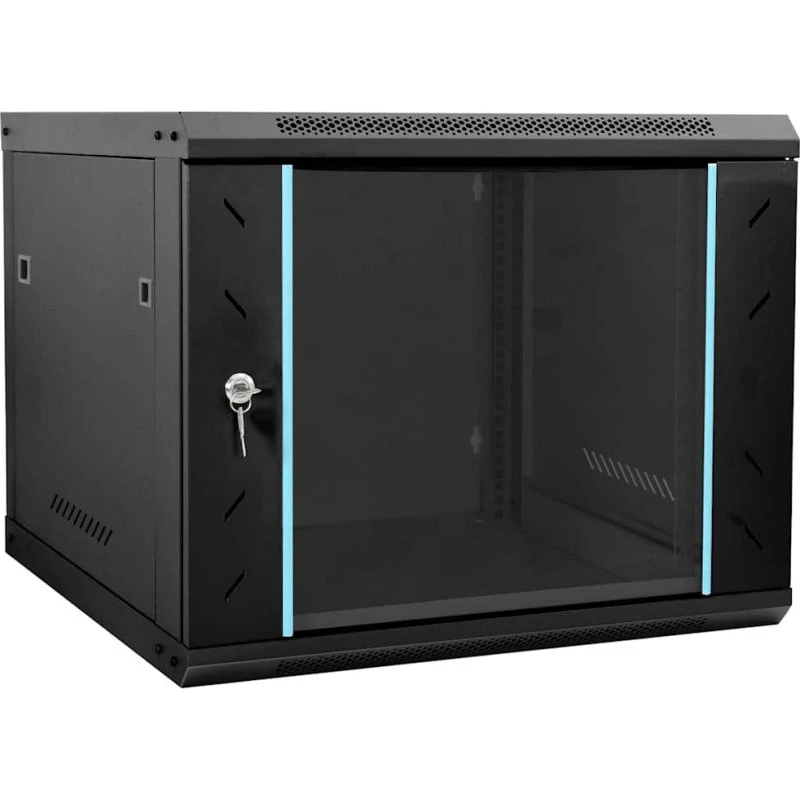 Netværksskab vægmonteret 60x60x50 cm, sort stål