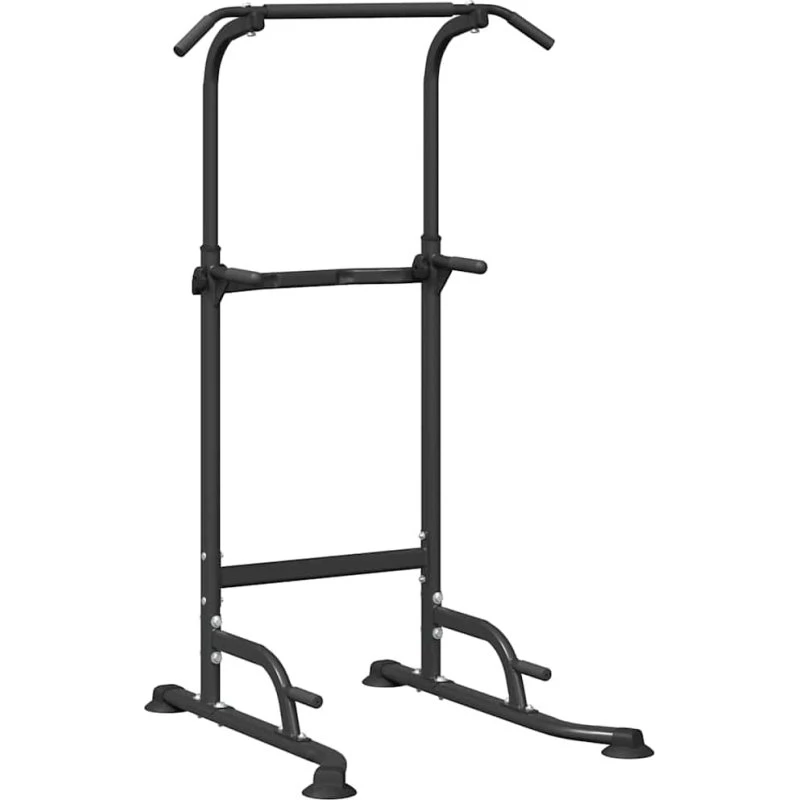 Power Tower Dip Station – Sort, justerbar 160–210 cm