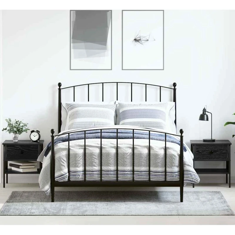 Sengebord 2 stk. Sort eg laminat 40x42x45 cm