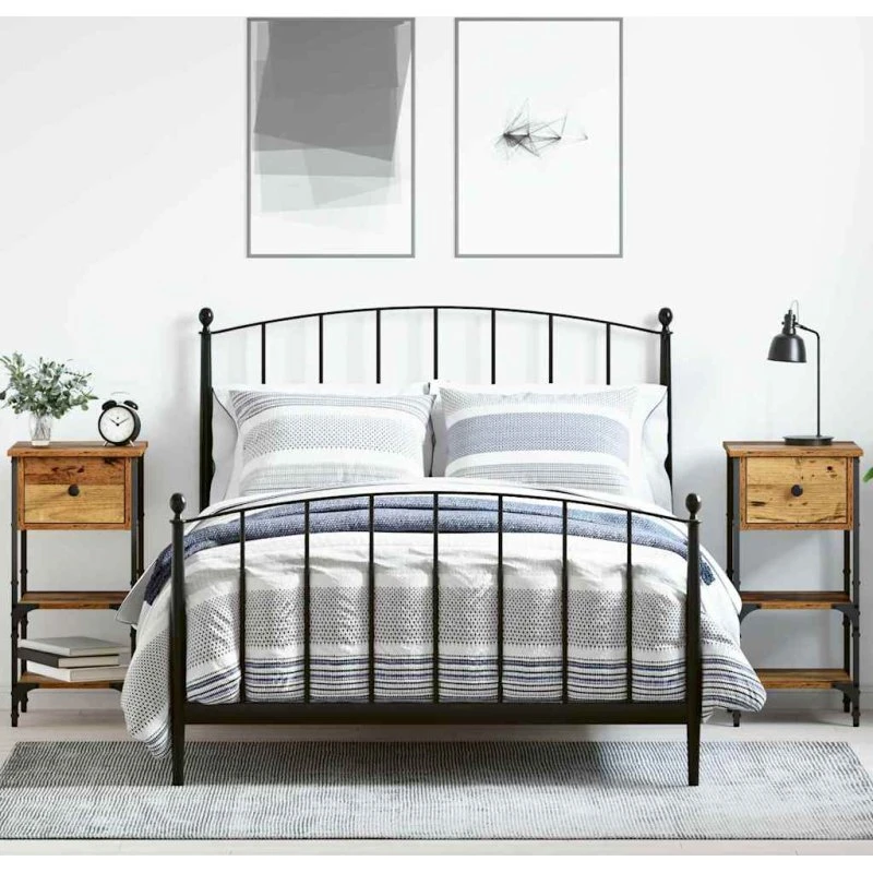 Sengeborde 2 stk – Rustikt natbord genbrugstræ 34x36x70 cm