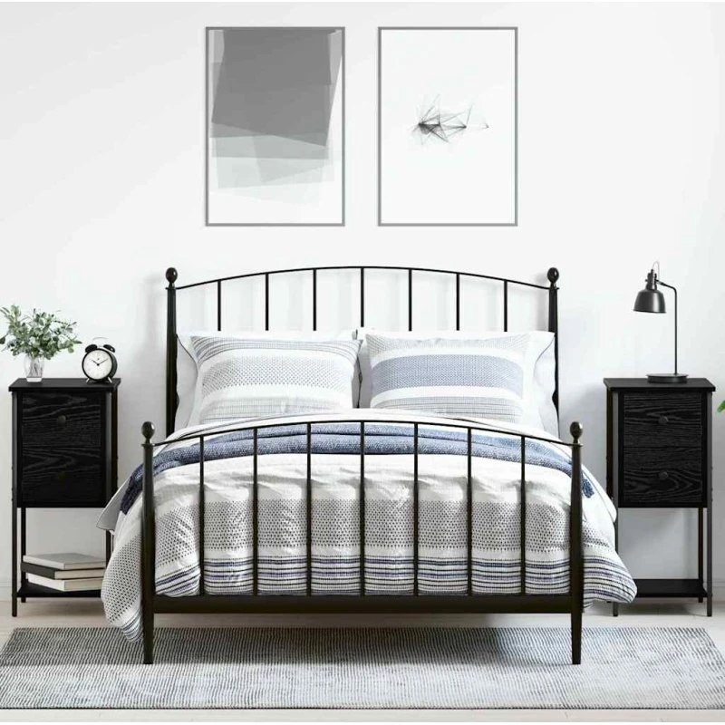 Natskab 2 stk i sort eg 32x42x70 cm - konstrueret træ