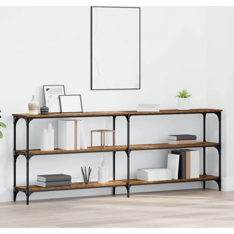 Konsolbord industrielt gammelt træ 200x29x75 cm