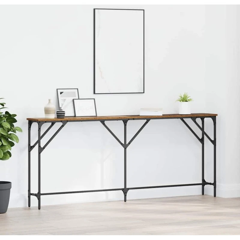 Konsolbord industrielt gammelt træ 180x23x75 cm