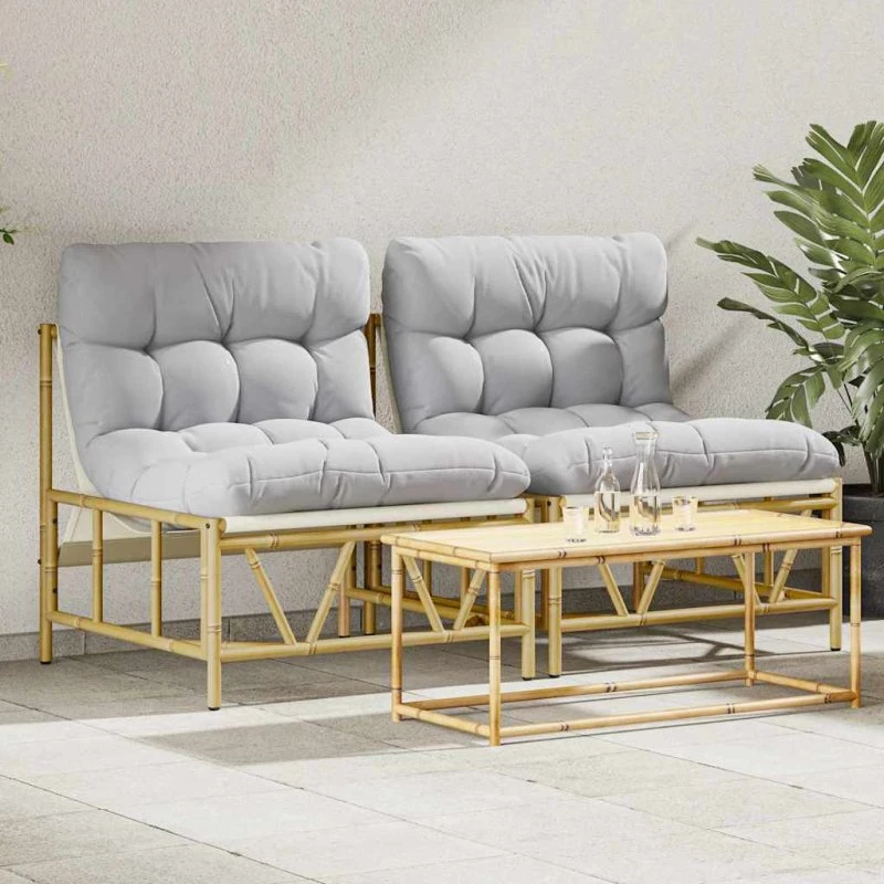 Havestole 2 stk Lysegrå 75x75x71 cm - Stål