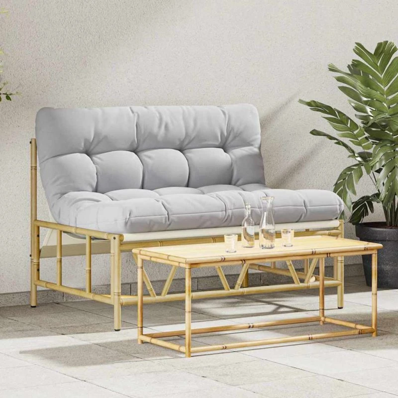 Lysegrå havebænk i stål 110x75x71 cm