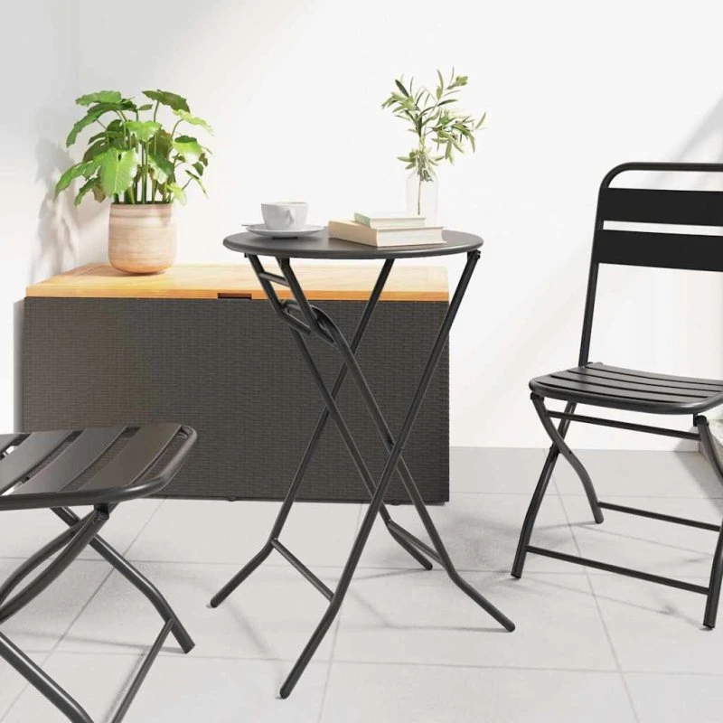 Sammenklappeligt havemøbelsbord i antracit 50x50x72 cm