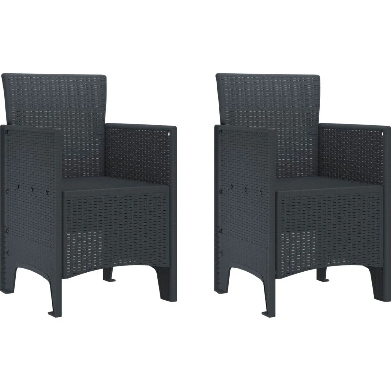 Havestol sæt 2 stk Antracit med pude – 53x49x85 cm