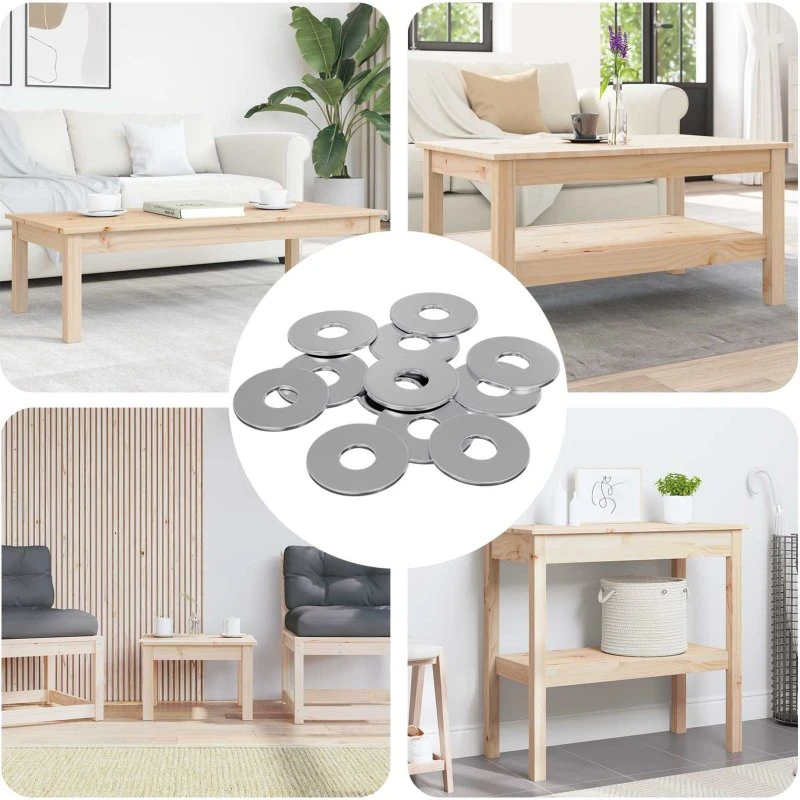 Flade skiver 9000 stk – zinkbelagt stål, sølv