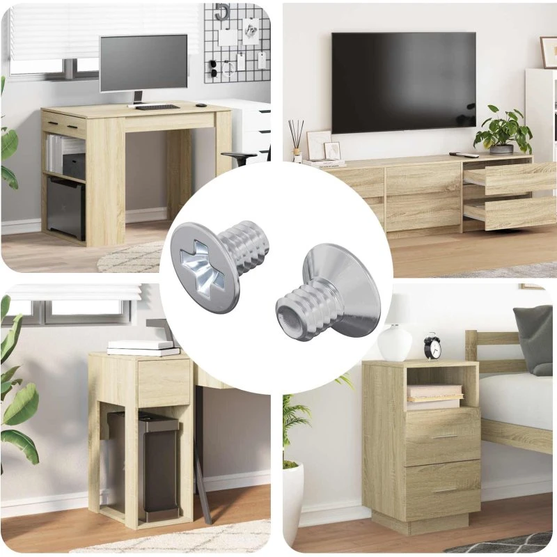 Senkkopskrue M4 x 6 mm, 2 stk, stål (sølv)