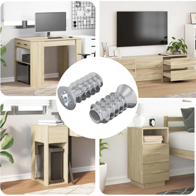 Skrue M6 x 12 mm, forsænket 2 stk, jern (sølv)