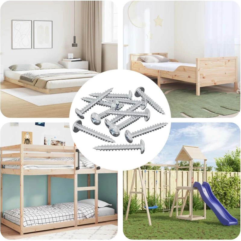 Rundhovedet træskrue, jern sølv 8,8 x 31 mm