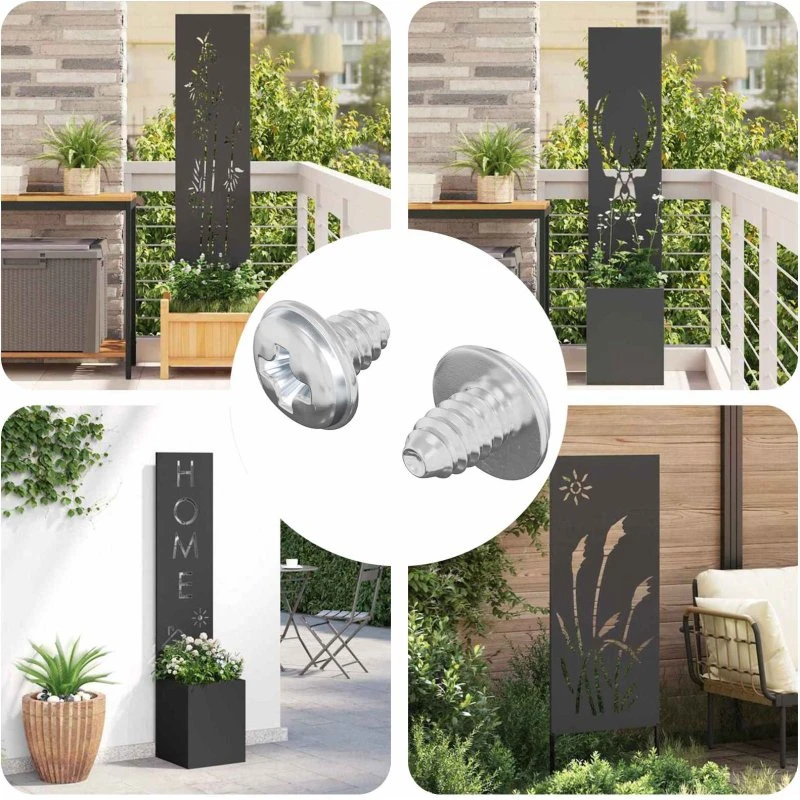 Låseskruer M4 x 5 mm, 2 stk, jern, sølv