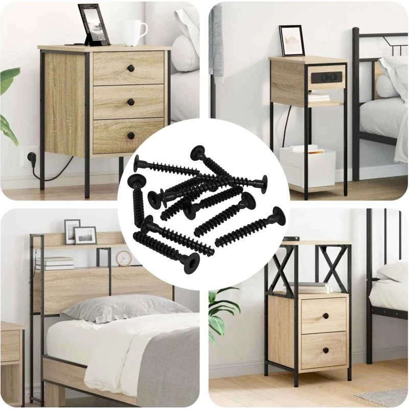 M5x40 mm Stikhætte-skrue, sort jern - 5143 stk