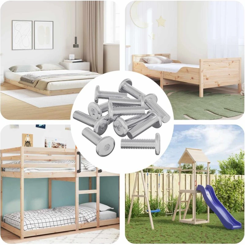 Fladhovedskrue 12 stk 8 x 25 mm Sølv - Stål