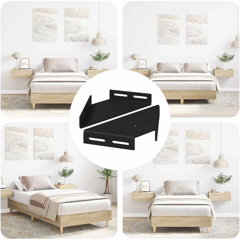 Hjørnebeslag 2 stk sort 138,5×50,5×16 mm i jern