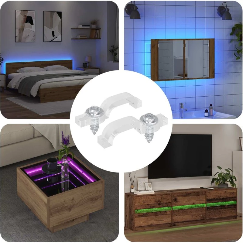 Transparent LED Strip Clips 2 stk – holdere til LED-strips