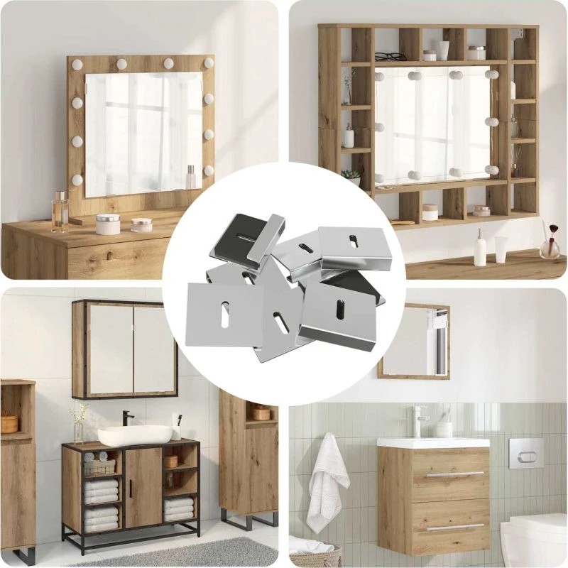 Spejlholdningsbracket 2 stk Nikkel 35×30×8,3 mm Stål