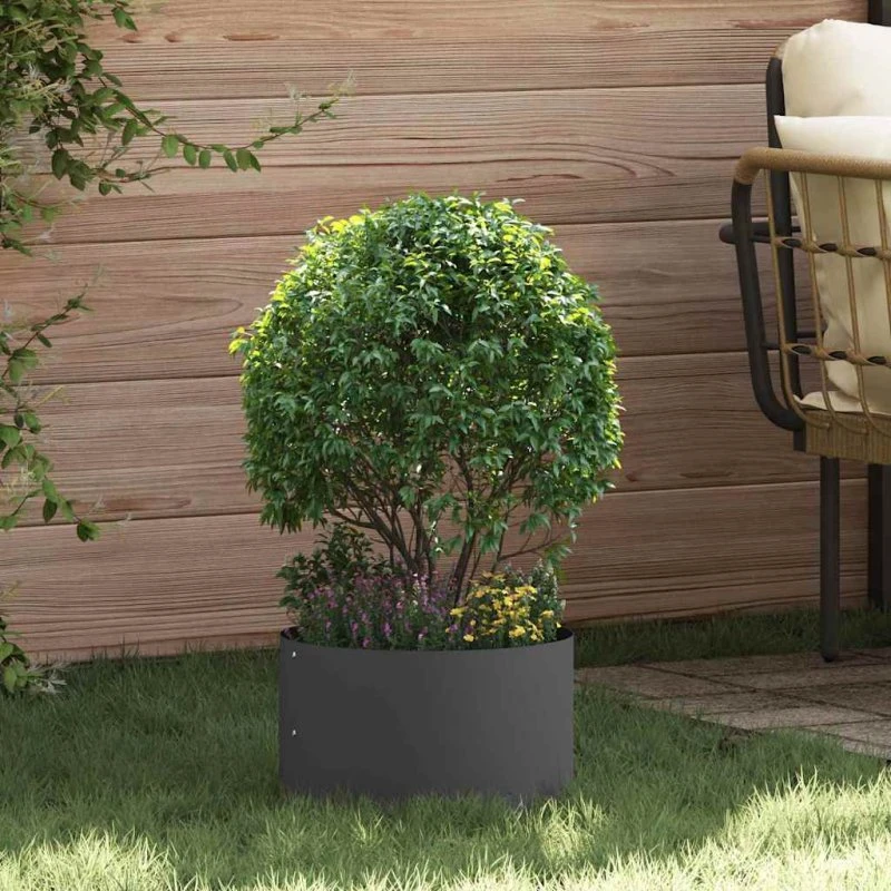 Sort plante ring i koldvalset stål 30x30x20 cm