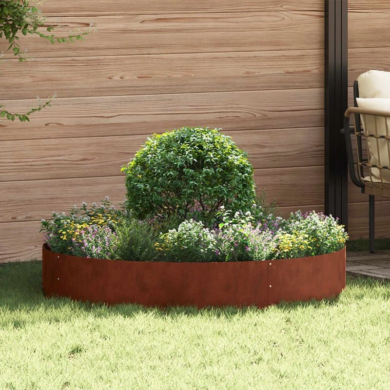 Plante ring i cortenstål 120 x 120 x 20 cm - Brun