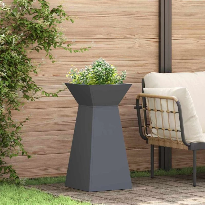 Søjle Plantekasse Antracit Stål 35x35x73 cm
