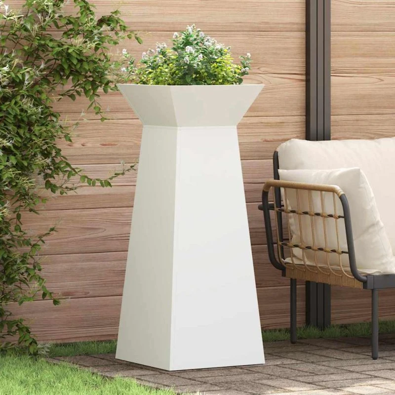 Søjle Plantekasser 2 stk Hvid 40x40x100 cm