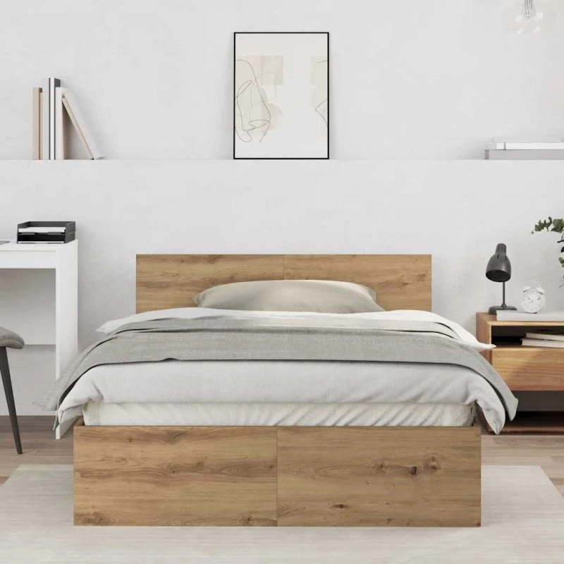 Artisan sengestel i egetræ – minimalistisk 120x190 cm