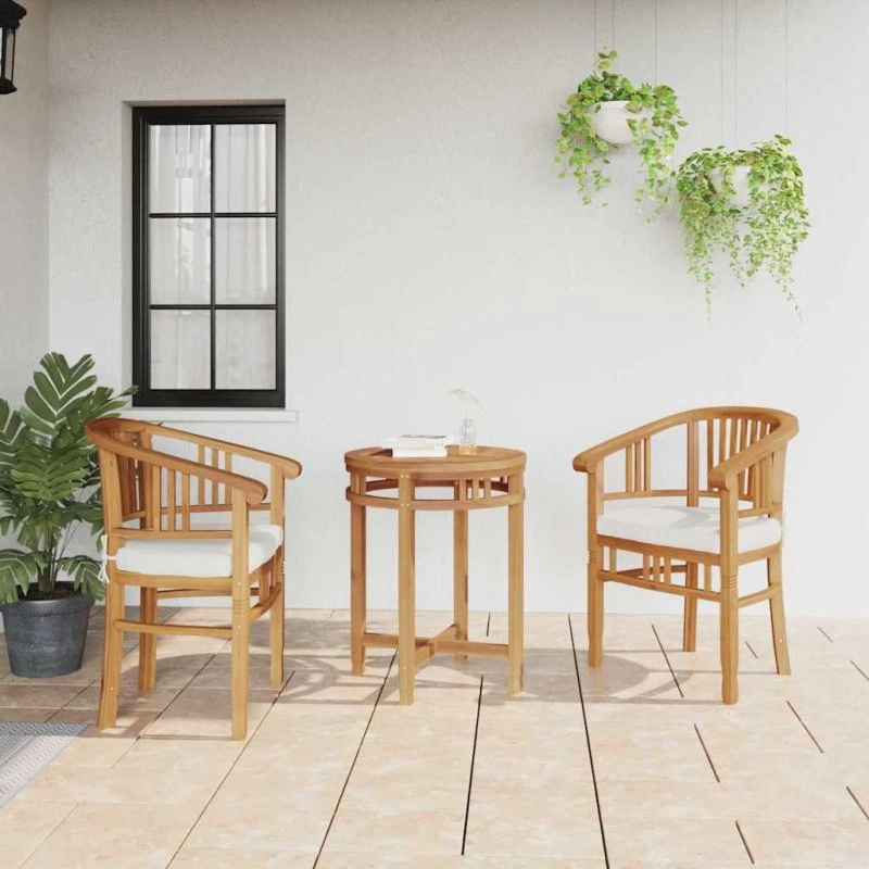 Havestol i massivt teak 2 stk. - Brun 63x58x89 cm