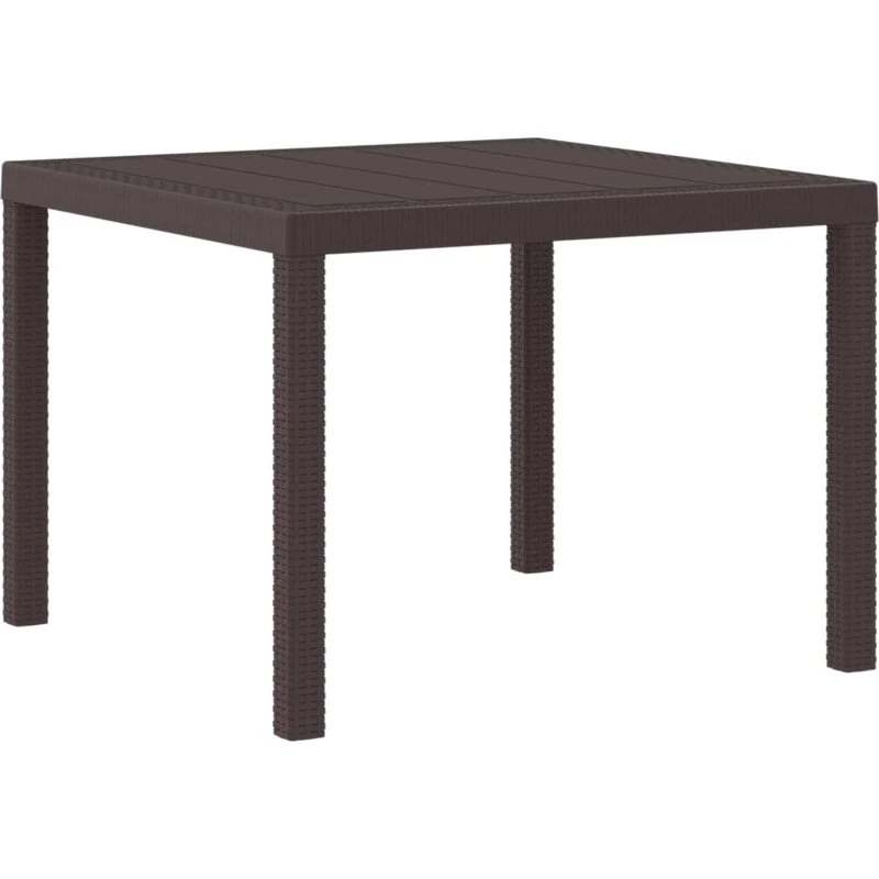 Havebord 100x100x73 cm i brun polyrattan