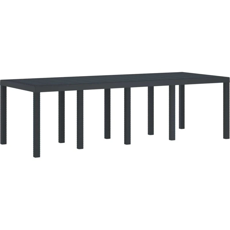 Havebord Antracit Polyrattan 250x100x73 cm