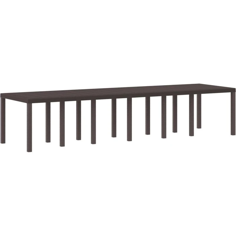 Havemøbel bord 350x100 cm polyrattan brun